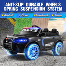 12V Electric Police Car for Kids with Dual Speed, LED Lights, Remote Control, Music, and Horn