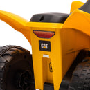 Yellow CAT 6V Battery-Powered Toddler ATV Quad with Foot Pedal Control and LED Lights