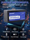 24V 5Ah Lithium Battery Set for Ride-On Toys with 29.4V 1A Charger - Pack of 2