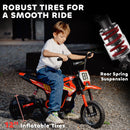 Children's 24V Electric Dirt Bike, 250W Motor, 9.9 MPH, 12-Inch Tires, Red