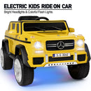 JOYLDIAS Yellow 12V Electric Truck Toy for Kids with LED Lights, Music, and Remote Control