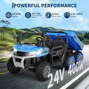 Electric Blue 2-Seater Dump Truck for Kids - 24V Ride On Vehicle