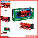 Electric Toy Train Engine with Lights and Sounds for Wooden Tracks