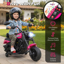 Child's Motorcycle with Headlight, Music, Training Wheels, and Foot Pedal