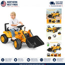 Electric Ride-On Excavator Toy with 6V Battery and Controllable Features