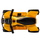 Yellow CAT 6V Battery-Powered Toddler ATV Quad with Foot Pedal Control and LED Lights