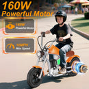 UL Approved Electric Mini Chopper Motorcycle for Kids 5-8 Years, 160W, 3 Speed