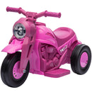 3-Wheel Pink Bubble Motorcycle for Kids with LED Headlight and Music
