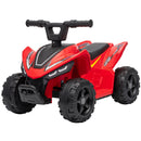 Qaba Red Kids Quad ATV with 6V Battery and Handlebar Controls