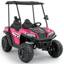 Vibrant Pink 24V Two-Seater Ride-On Vehicle for Kids - Includes Sunshade and Dump Bed