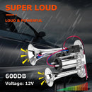 12V 600DB Enhanced Dual Trumpet Air Horn, Extremely Loud Train Sound