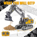 Rechargeable 11 Channel RC Excavator Toy for Boys Aged 6-12