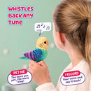 Whimsical Chatty Bird Toy in Cage - Voice Mimicking Fun for Imaginative Kids 5-7