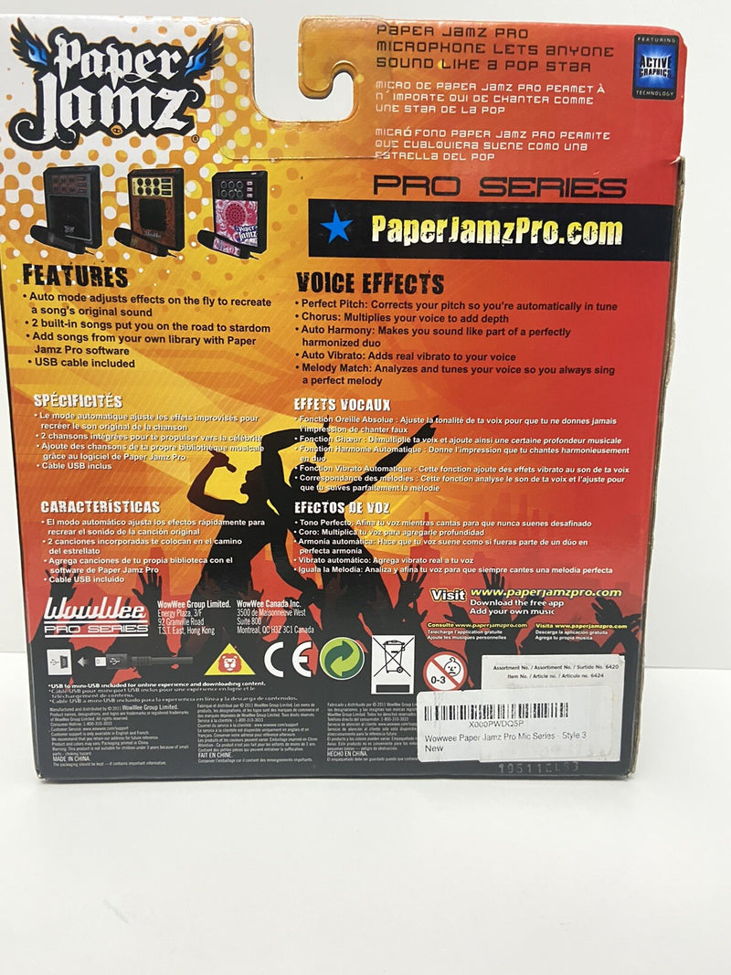 Paper Jamz Pro Mic Series Style 3 Toy Microphone with Interactive Features