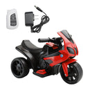 Red Electric 6V Kids' 3-Wheel Motorcycle Toy with Remote Control and LED Lights