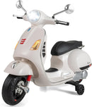 Licensed Vespa Toddler Ride-On Motorcycle with LED Lights and Training Wheels
