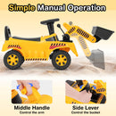 Ride-On Bulldozer Toy with Adjustable Bucket and Engine Sounds for Kids