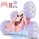 Vibrant 360° Pink and Purple Remote Control Stunt Car for Kids