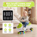12V Rechargeable Wiggle Car with Pedal and Swing for Kids - Grey