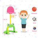 Adjustable 3-in-1 Basketball Hoop Set for Kids with Activity Center and Balls