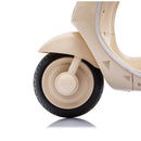 Beige 12V Electric 3-Wheel Scooter for Kids with Bluetooth and LED Lights, Ages 3-6