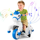 12V Ride-On Unicorn Toy for Kids with Training Wheels, Music, and One-Button Start