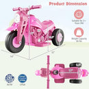 Battery-Powered 6V Kids Motorcycle with Bubble Maker and LED Music
