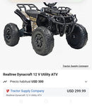 Dynacraft Realtree 12V Electric Utility ATV Ride-On Adventure