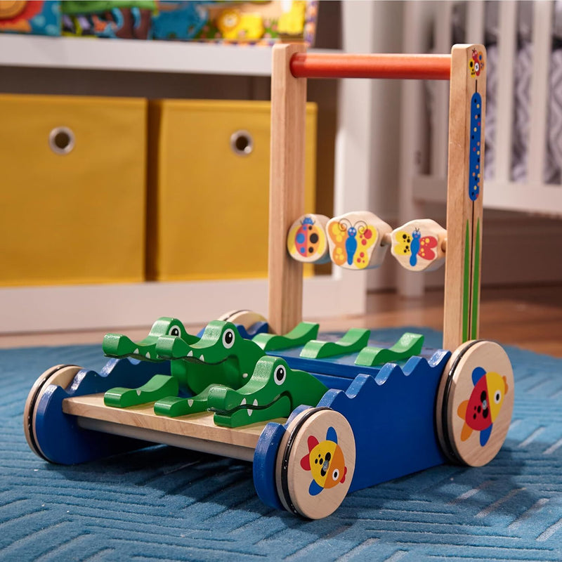 Wooden Push Walker for Toddlers Over 1 Year Old