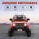 12V 4x4 Electric Ride-On Truck with Trailer and Switchable 2WD/4WD for Kids