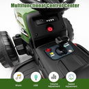 Kids' Electric Dark Green 12V Tractor with Removable Trailer