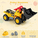 Ride-On Excavator for Kids with Realistic Sounds, Large Bucket, 3 Toy Stones, and Helmet
