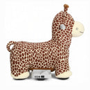 Brown 6V Electric Ride-On Giraffe Toy for Children Aged 1.5 to 5 Years