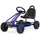 Babyjoy Blue 4-Wheel Pedal Go Kart for Kids with Adjustable Seat and Handbrake