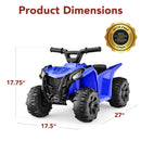 Children's Electric 4-Wheeler ATV with Blue Treaded Tires for Ages 1.5-3 Years, 1.8MPH Speed