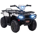 Electric Battery-Powered ATV Ride-On Car for Kids Ages 3-5 - White