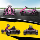 Pink 24V Electric Drift Go Kart for Kids Ages 8-12 with Dual Speed Options
