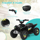 Black 6V Electric Quad ATV Ride-On Toy for Toddlers with 4 Wheels