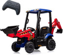 12V Kids Excavator Ride-On Toy with Front Loader and Digger Features