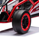 24V Electric Drift Go Kart for Kids, Speeds Up to 7.5 MPH with Music and 5-Point Safety Harness