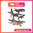 THINKBAY Set of 4 Alligator and Crocodile Figurines with Articulated Jaws