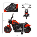 Red 6V Kids Motorcycle with Training Wheels and One-Button Start