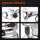 12V 600DB Enhanced Dual Trumpet Air Horn, Extremely Loud Train Sound