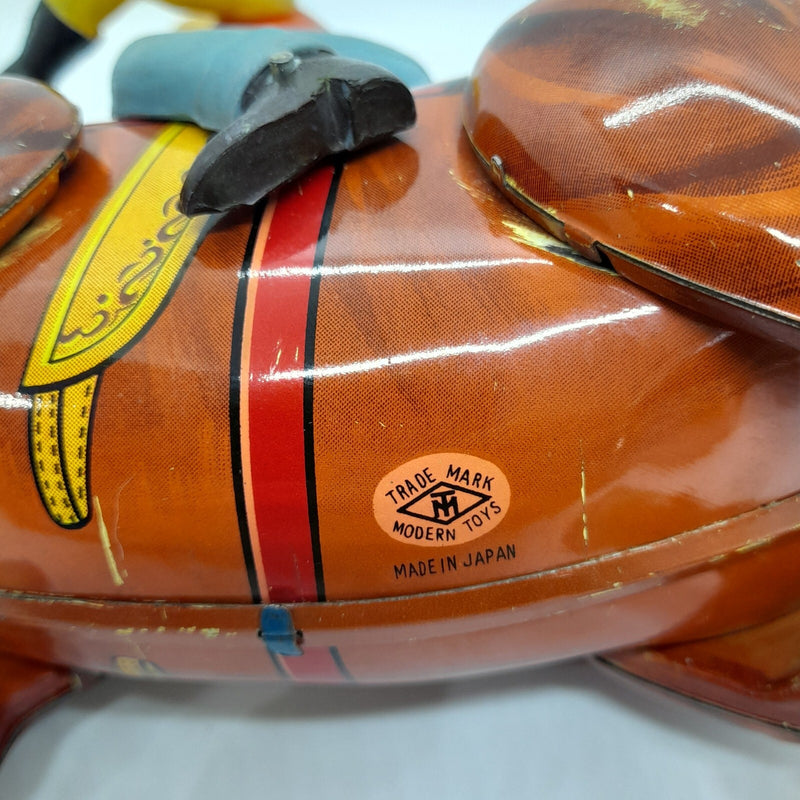 Vintage 1960s Western Ranger Wind-Up Litho Tin Toy from Japan