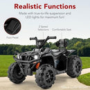 12V Electric ATV Ride-On for Kids, Bluetooth 4-Wheeler Quad Car with LED Lights