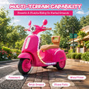 3-Wheel Electric Scooter for Kids with LED Lights and Bluetooth in Rose Red, Suitable for Ages 3-6