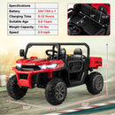 Red 24V Electric 2-Seater Dump Truck for Kids with Remote Control