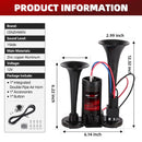 12V Air Horn Kit for Cars and Trucks with Integrated Air Compressor
