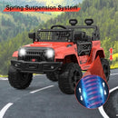 12V Electric Ride-On Truck for Kids with Parental Remote Control in Spring Red