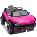 12V Licensed Pink Volkswagen Beetle Electric Ride-On Car for Kids, Speeds of 1.5-2.5MPH